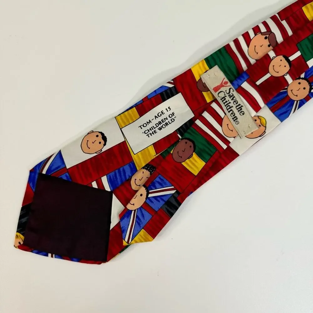 Save The Children Tom-Age 15 Children Of The World Silk Tie Multi‎ Mens One Size